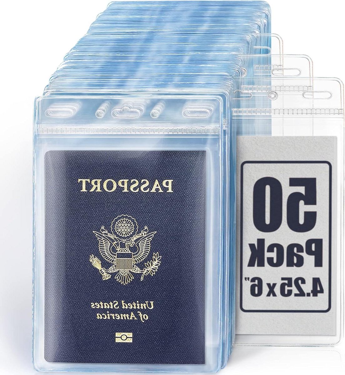 Paspoort en Kaarthouders - ID Houders Badge - Reis en Conferenties - Extra Groot Transparant - 4.5 x 15.5 cm