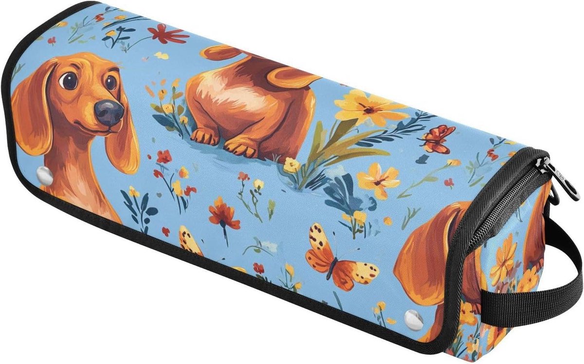 Krultang Reistas - Haarstyling Organizer - Reizen en Opbergen - Hittebestendige Mat - 37 x 10 x 10 cm - Blauw