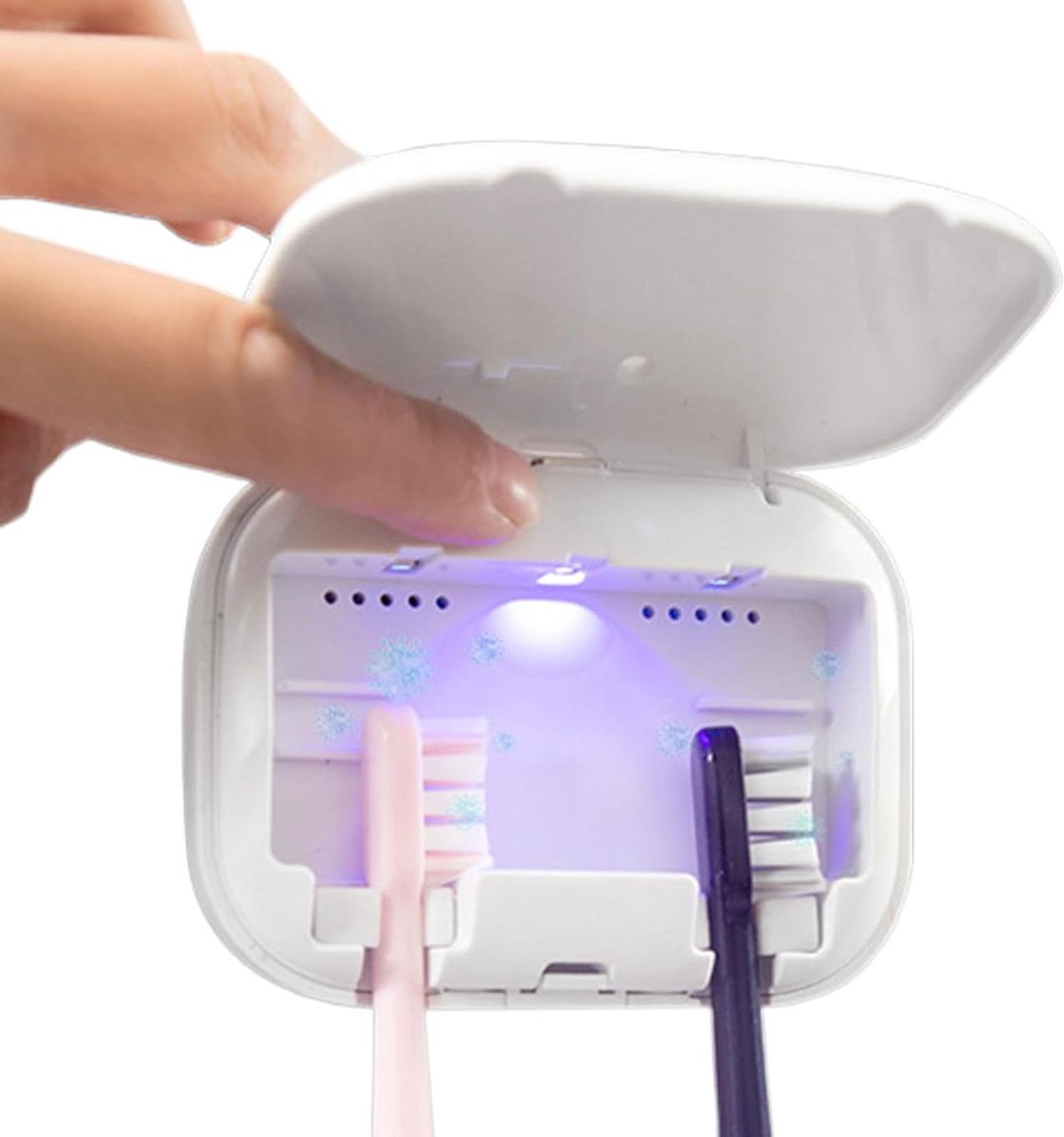 Tandenborstel Reiniger - UV Sterilisator - Badkamer Hygiëne - Automatische UV-C - 10x8x5 cm - Wit