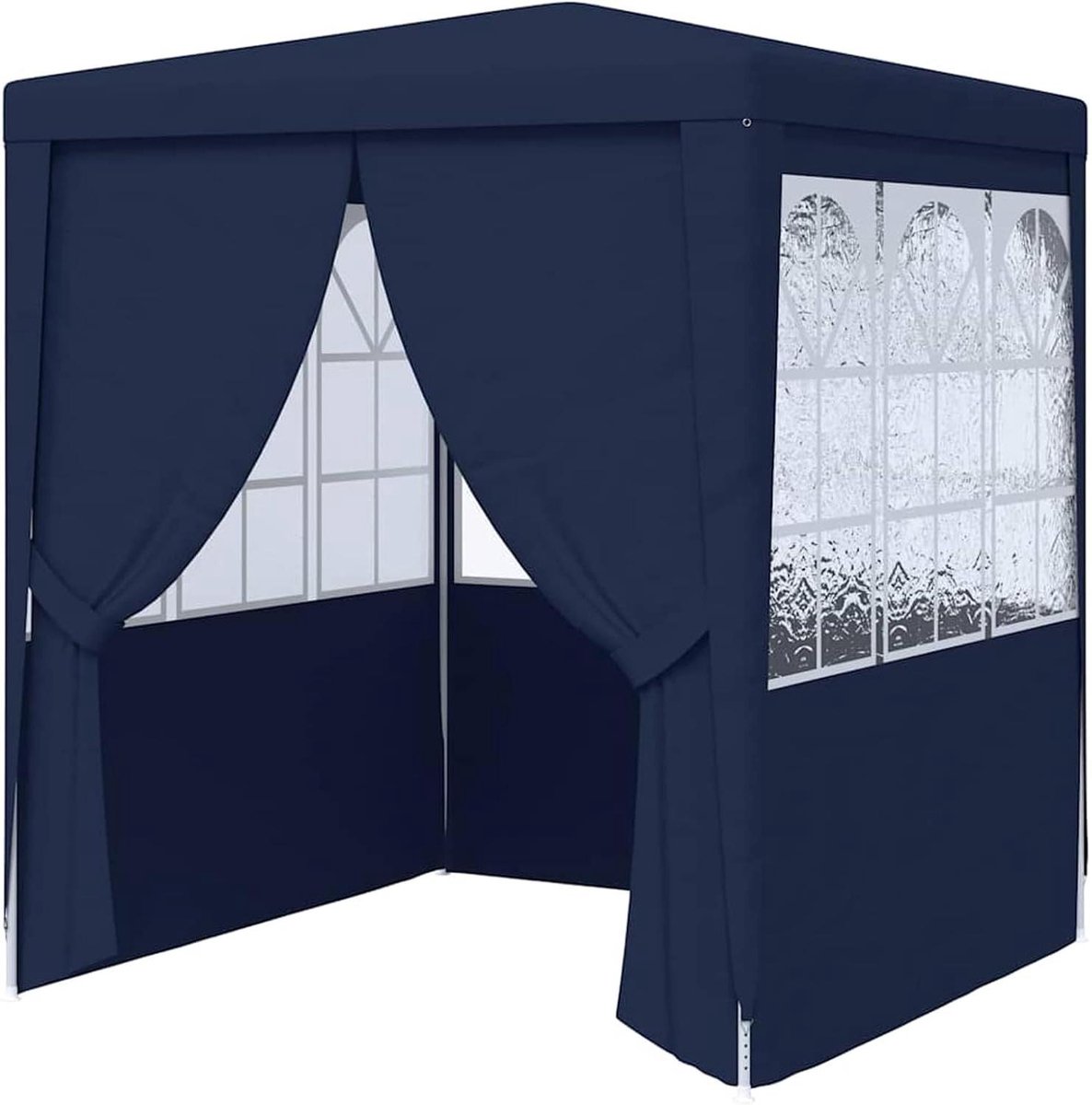 Partytent met zijwanden - Feesttent paviljoen - Feestelijke buitenruimte - Water- en uv-bestendig - 2 x 2 meter - Blauw