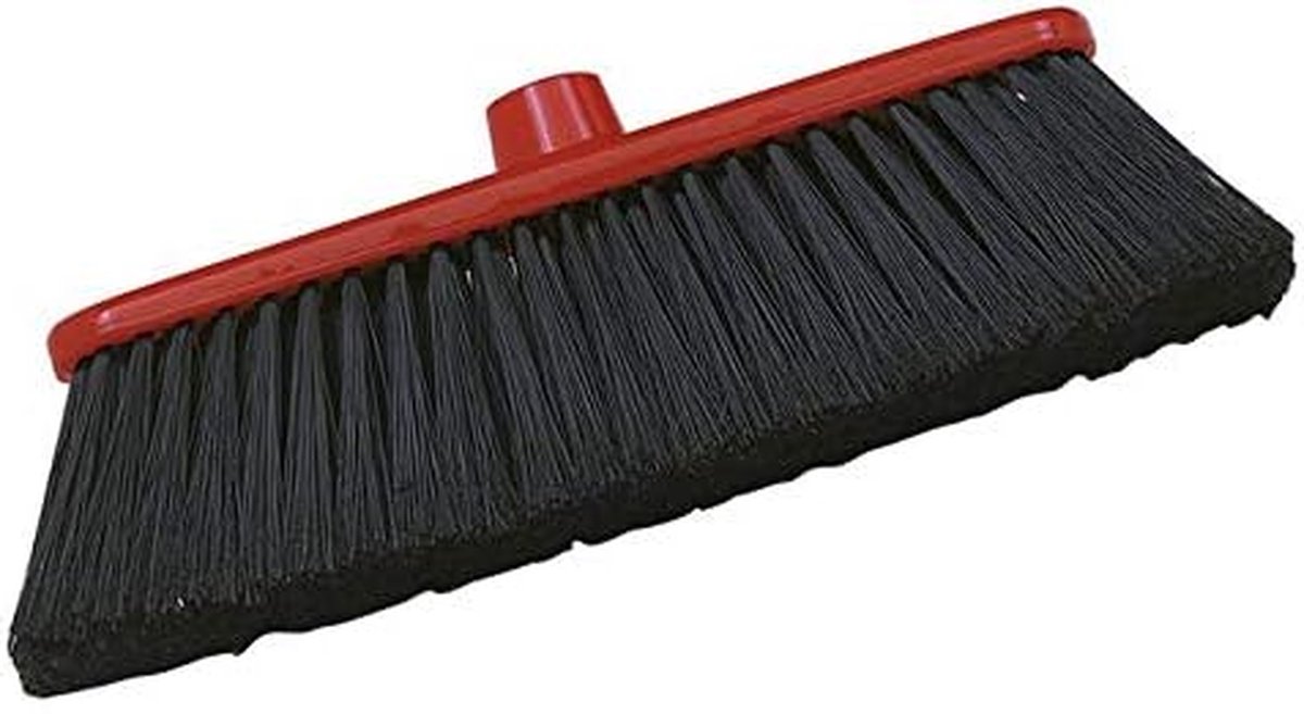 Stoffer zonder steel - Bezem steel - Vloeren reinigen - Niet-gestreepte borstel - 0.3 kg - Rood zwart