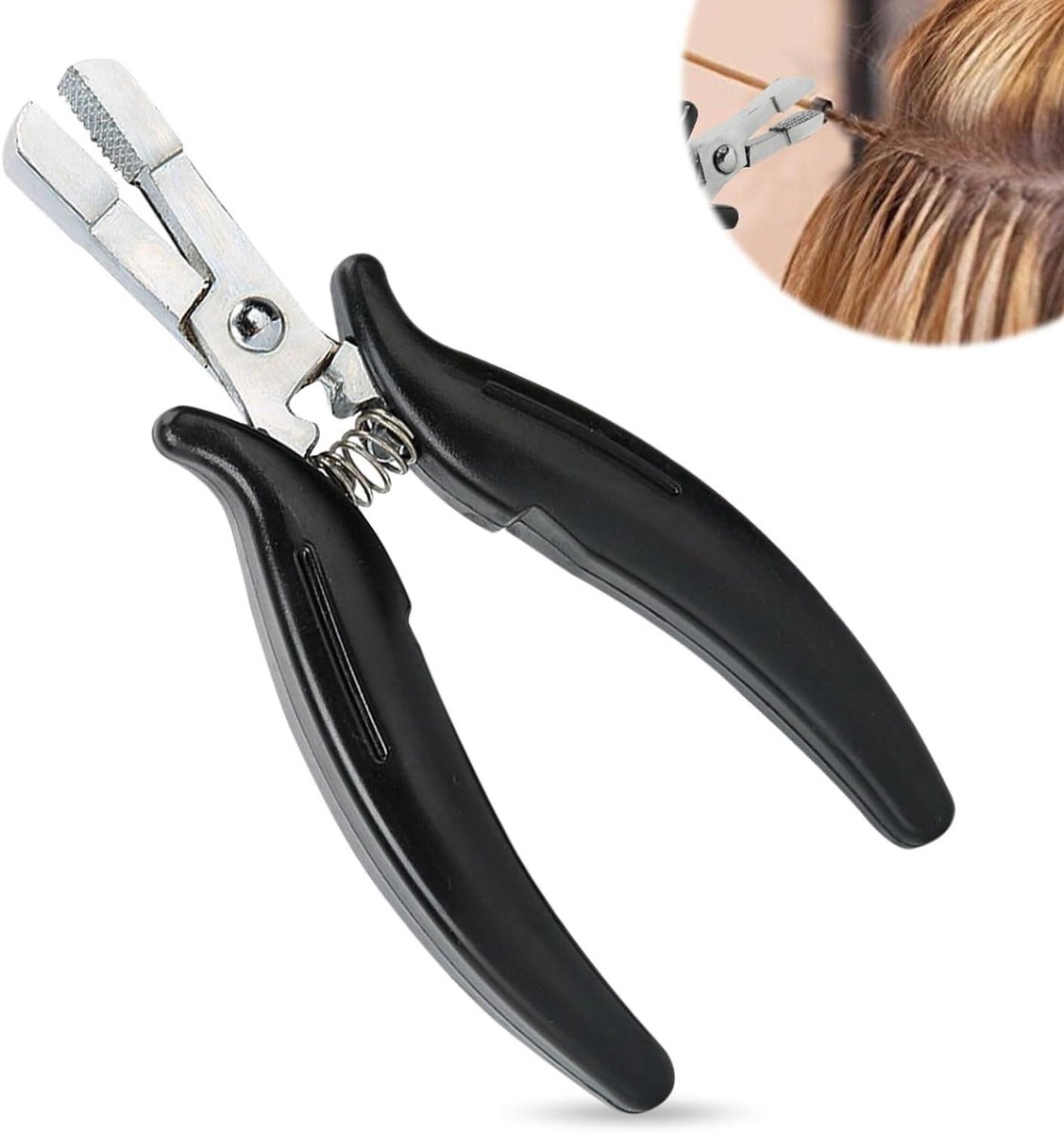 Extension Tang - Haarverwijderaar - Extensions Verwijderen - Ergonomische Rubberen Grip - 15 cm - Zwart