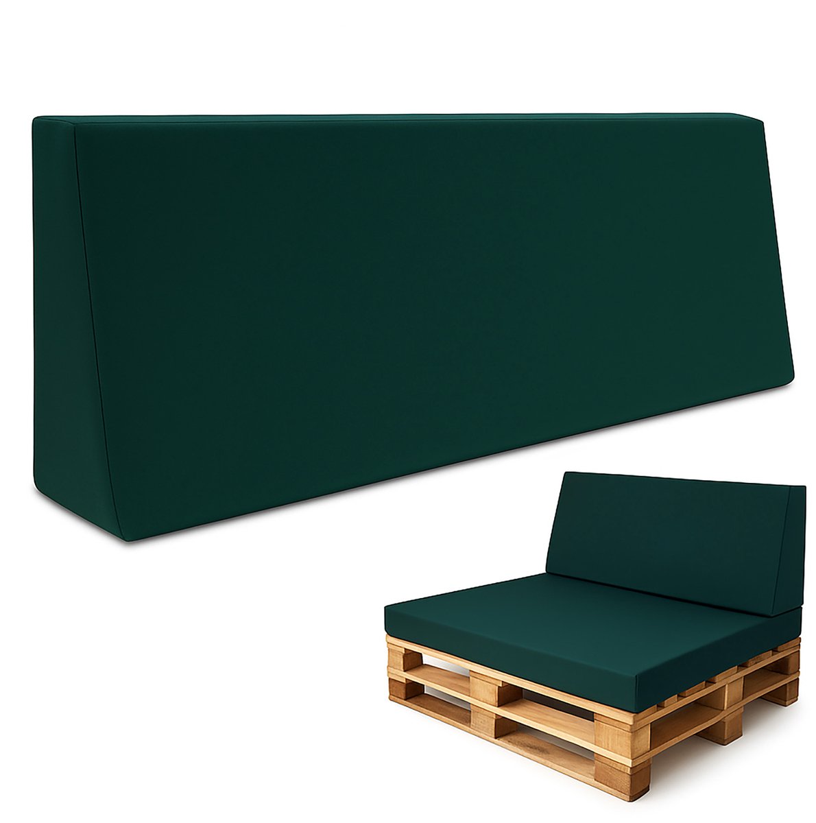 Paletkussens Outdoor Europallet Zitkussen 120x80 cm - Schuimrubber zitkussen voor pallets en palletbank Groen