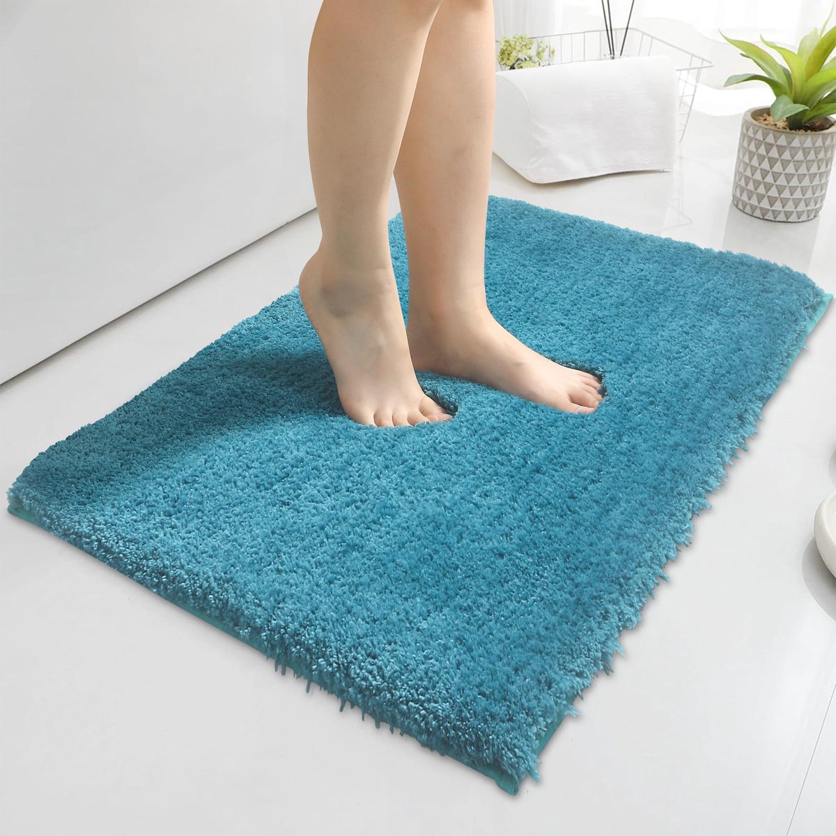 Badmat 80 x 120 cm - Antislip microvezel - Waterabsorberend - Ideaal voor een veilige douche - SnelShoppen