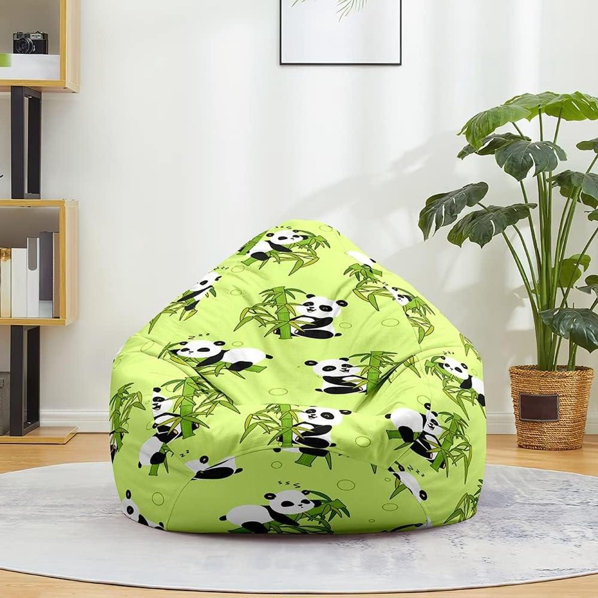 Bean Bag Stoelhoes - Luie Sofa Cover - Speelgoed Opbergen - 2-in-1 Opbergoplossing - 80x90cm - Bamboe