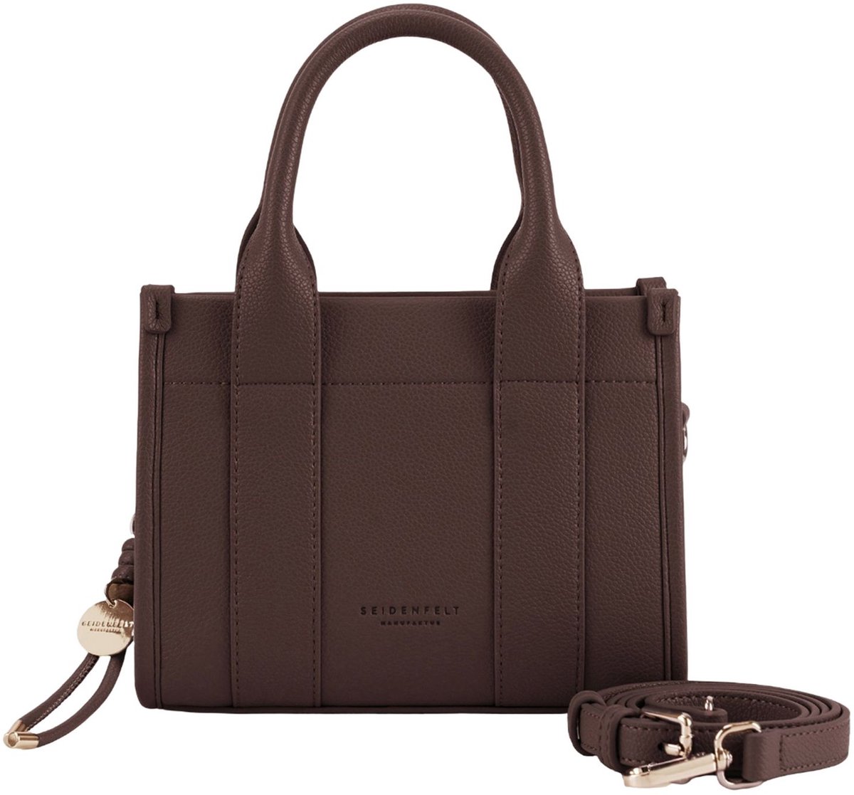 SEIDENFELT MANUFAKTUR handtas schoudertas Nelma Mini Handbag Dark Brown donkerbruin