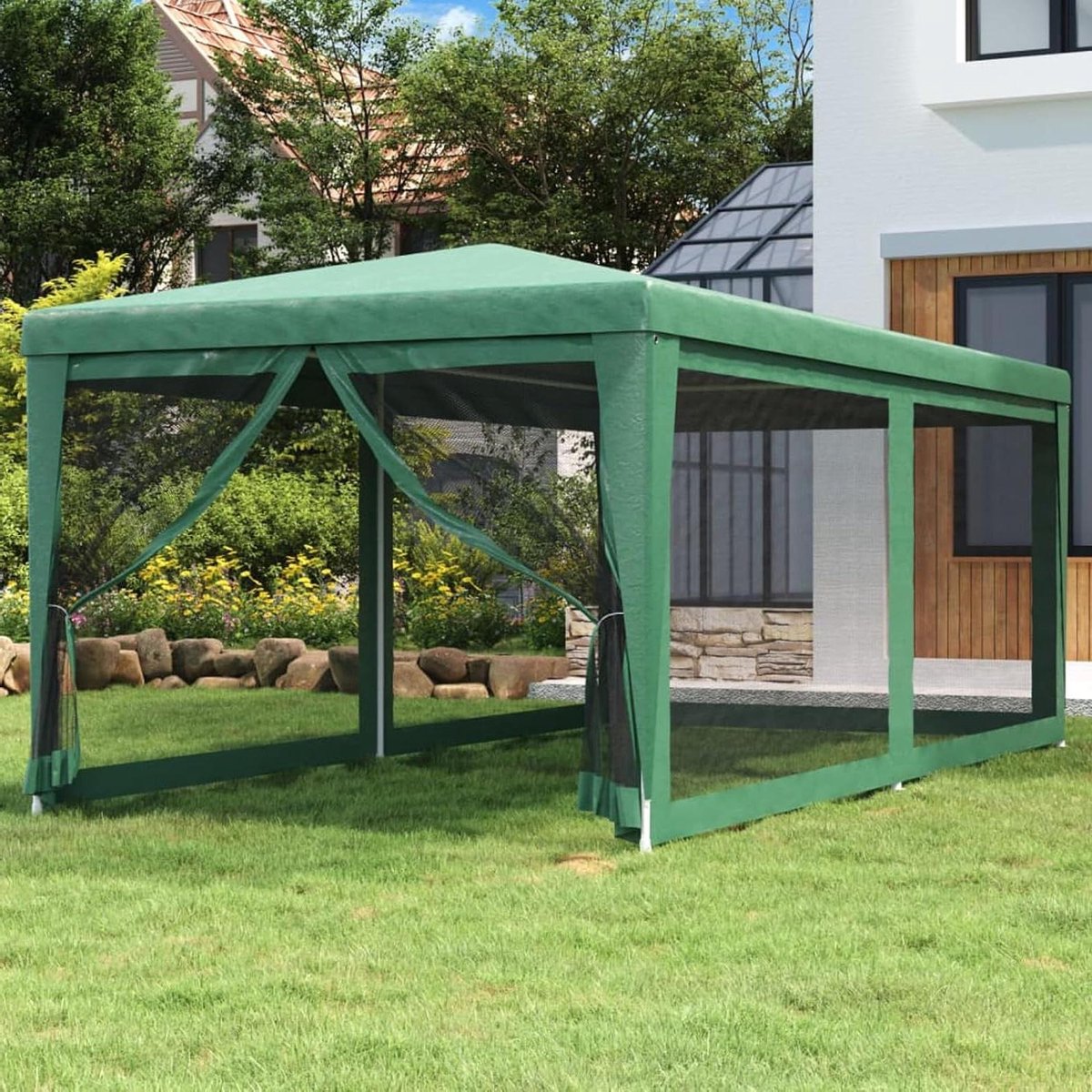 Partytent - Tuinpaviljoen - Feestelijke Bijeenkomsten - Waterdicht HDPE dak - 3 x 6 meter - Groen