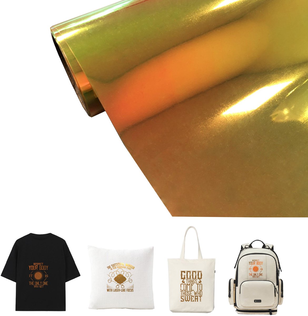 Rainbow Laser Gravurefilm Rol - 12 inch x 5 ft - Regenboog Laser Goud Groen