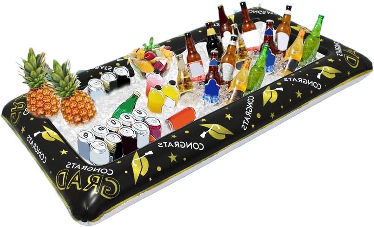 Opblaasbare koeler - Drijvende bar - Feest organiseren - Ruim design - 129 cm lang - Wit