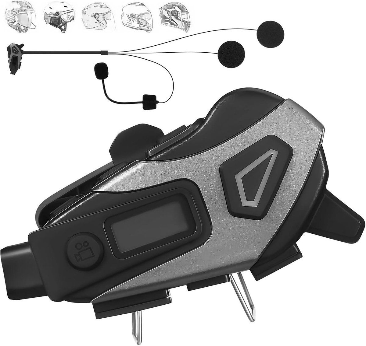 Oortelefoons voor Motorhelm – Ruisonderdrukking, Batterijduur, Uren, Wi-Fi-verbinding, Luidspreker met Microfoon op Boom voor Motorrijders