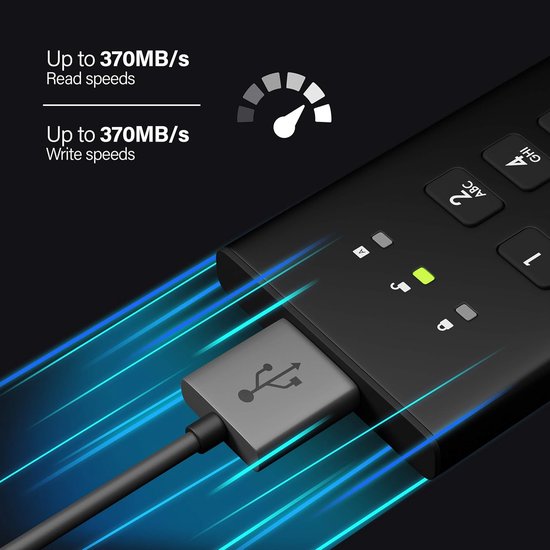 Externe SSD - Draagbare Opslag - Veilige Data Opslag - PIN Verificatie - 1 TB - Zwart — afbeelding 2
