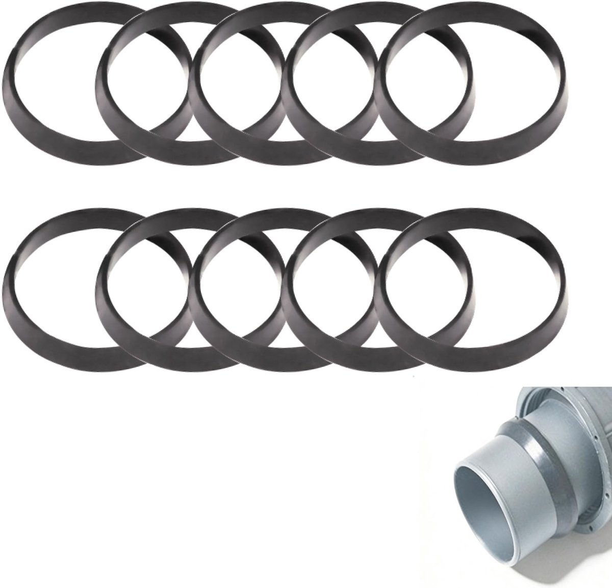 Afvoer gootsteen keukenspoelbak voor afvoer DN40 40 mm G1½ inch 43 x 38 x 2 mm afdichtingsset sifon afdichtingen voor spoelbakafvoer wigafdichtingen (40 mm, 10 stuks)