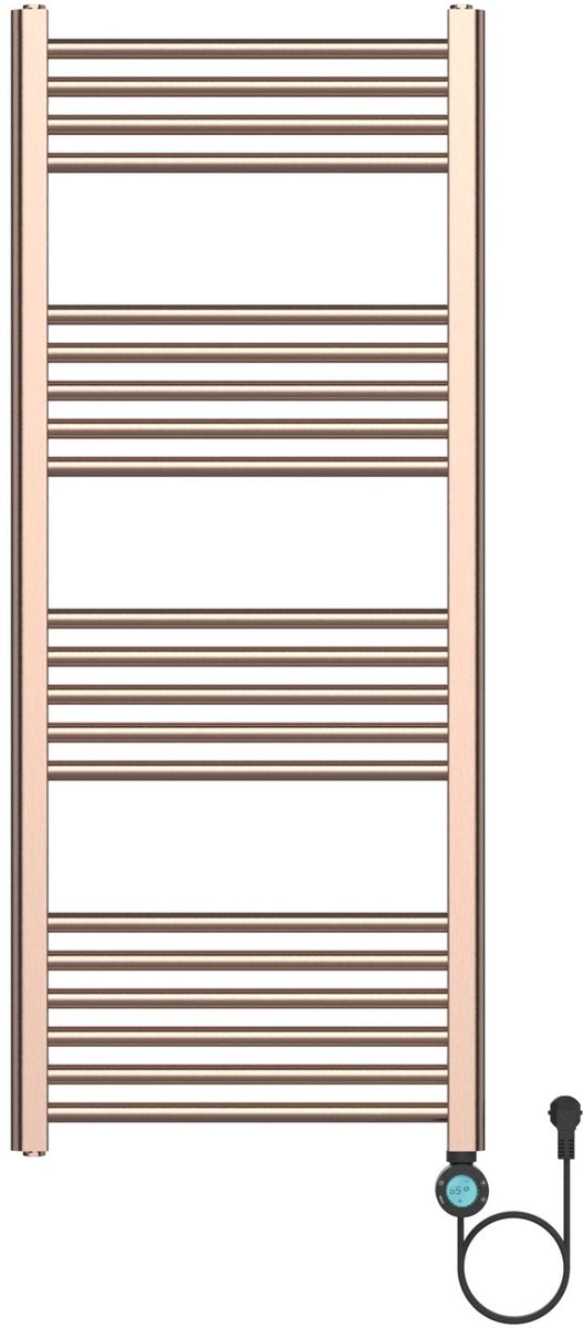 BELRAD elektrische radiator 1200x500 mm – 700W – geborsteld koper – digitale thermostaat – Smart WiFi – aansluiting rechts