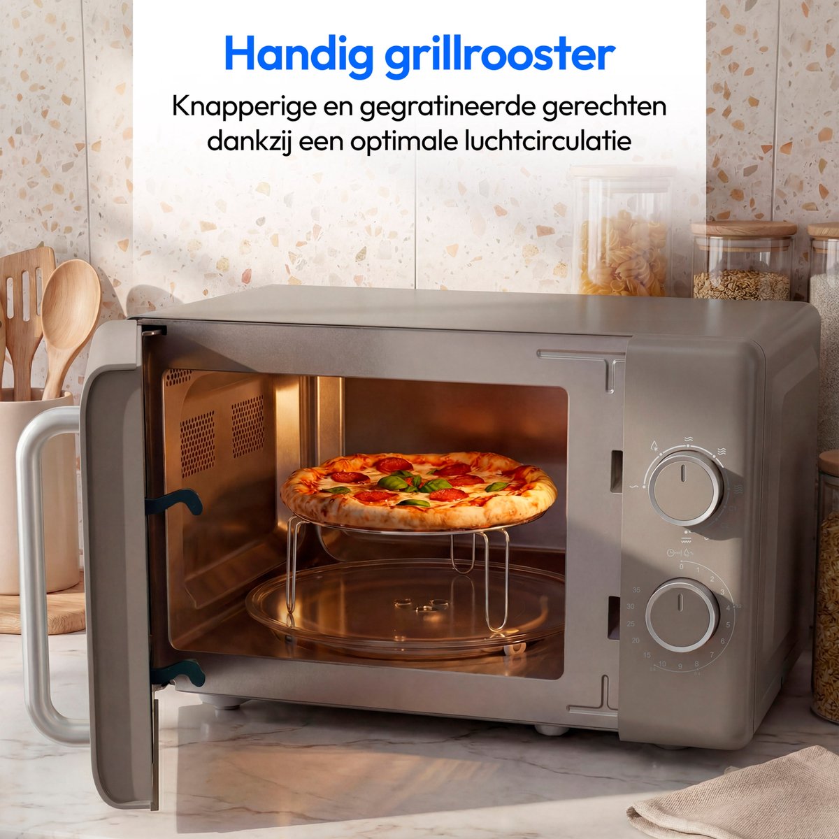 MEDION Retro magnetron met grill - zandbeige thumbnail 5