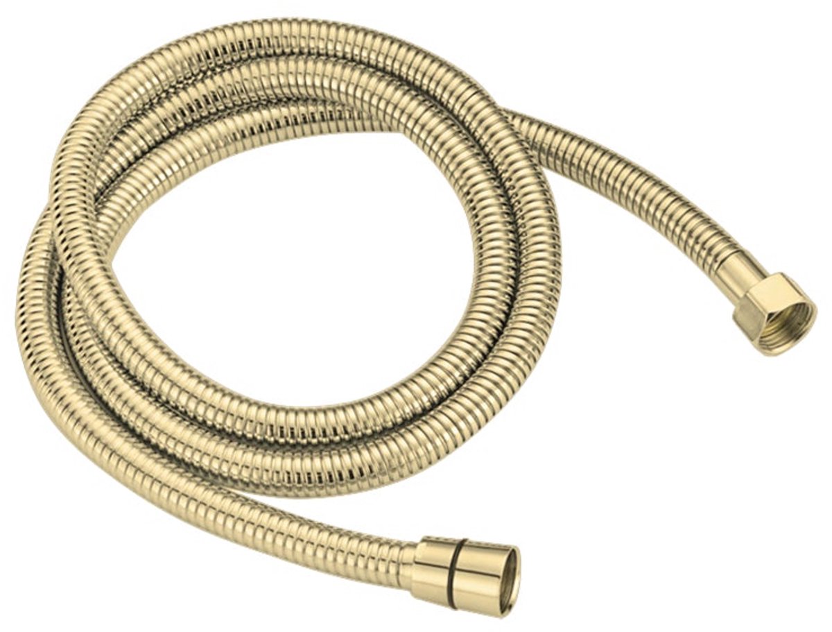 DutchLine - RVS Doucheslang 1.5m - Extra Sterk - Anti-Twist – Geborsteld Messing Goud