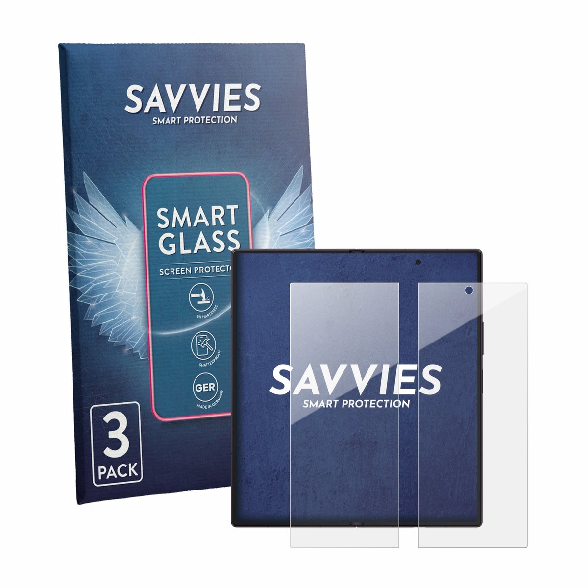 3 Stuks Savvies Screenprotector - geschikt voor Samsung Galaxy Z Fold 8 Ultra (Inner display) - beschermfolie glas transparant
