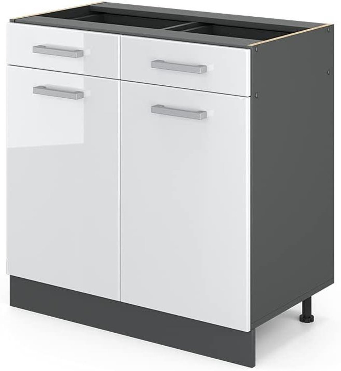 Keukenonderkast - Ladekast - Keuken Organisatie - Modulair Systeem - 80 cm - Wit Hoogglans