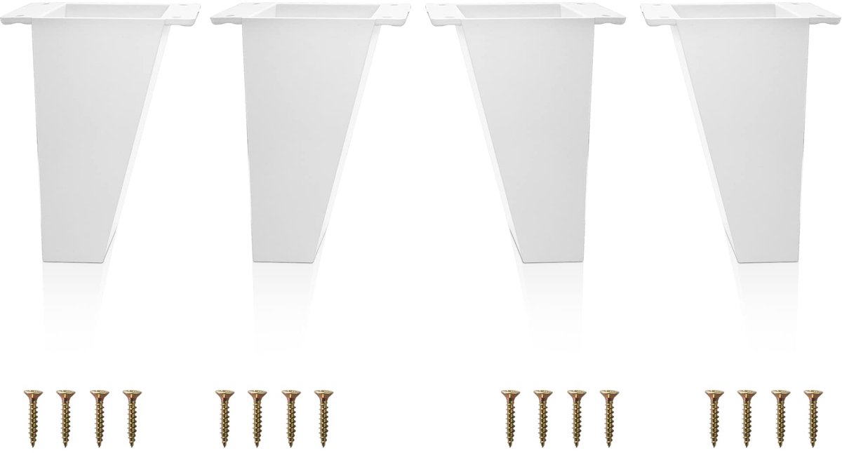 Meubelpoten - Schuine meubelpoten - Hoogte 120 mm - Materiaal: ABS kunststof - Scandinavisch design - Inclusief schroeven (4 stuks)