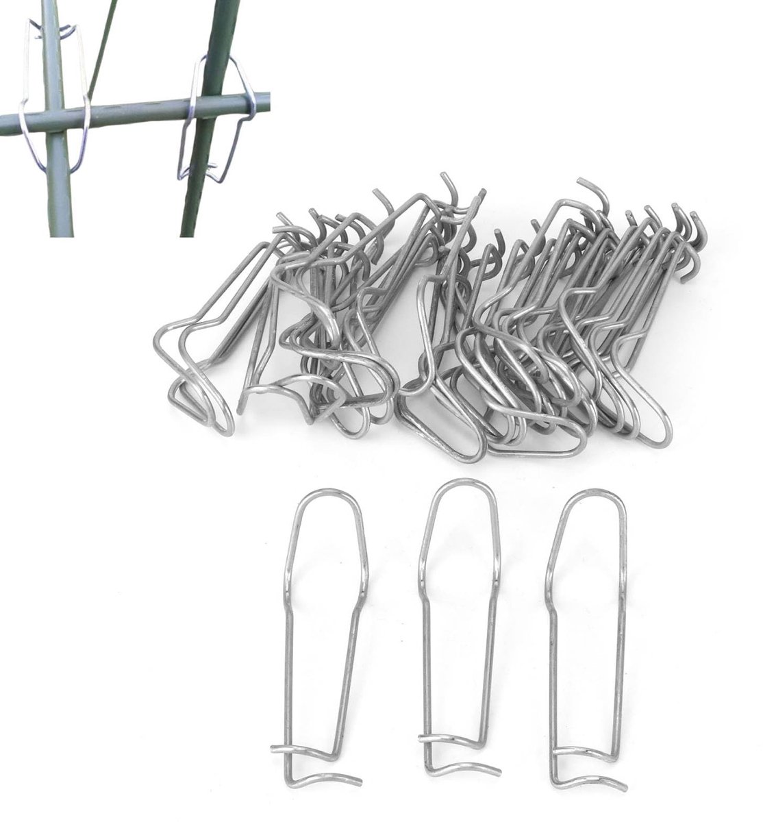 Bevestigingsclips kas bevestigingsclips metalen clips tuin hoepels bevestigingsgesp kas accessoires (Φ11 mm)