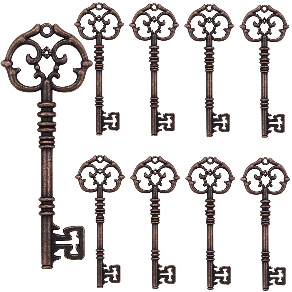sleutelhanger DIY Decoratie: 20 stuks skelet bedels knutselen set voor sieraden hanger halsketting bruiloft sleutelhanger feest verjaardag geschenken accessoires (antiek koper), 3.15in