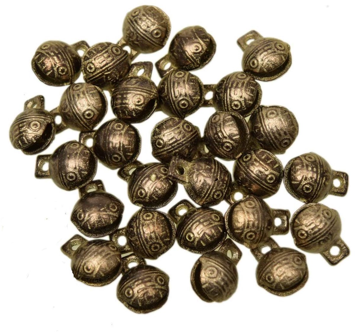 24 stuks Vintage Bronzen Jingle Bells Craft Bells Vintage Legering Brons Kleur Mini Jingle Bell Hanger Charm Sieraden Bulk DIY Klokken Messing Bell Vintage Stijl Hangende Klok