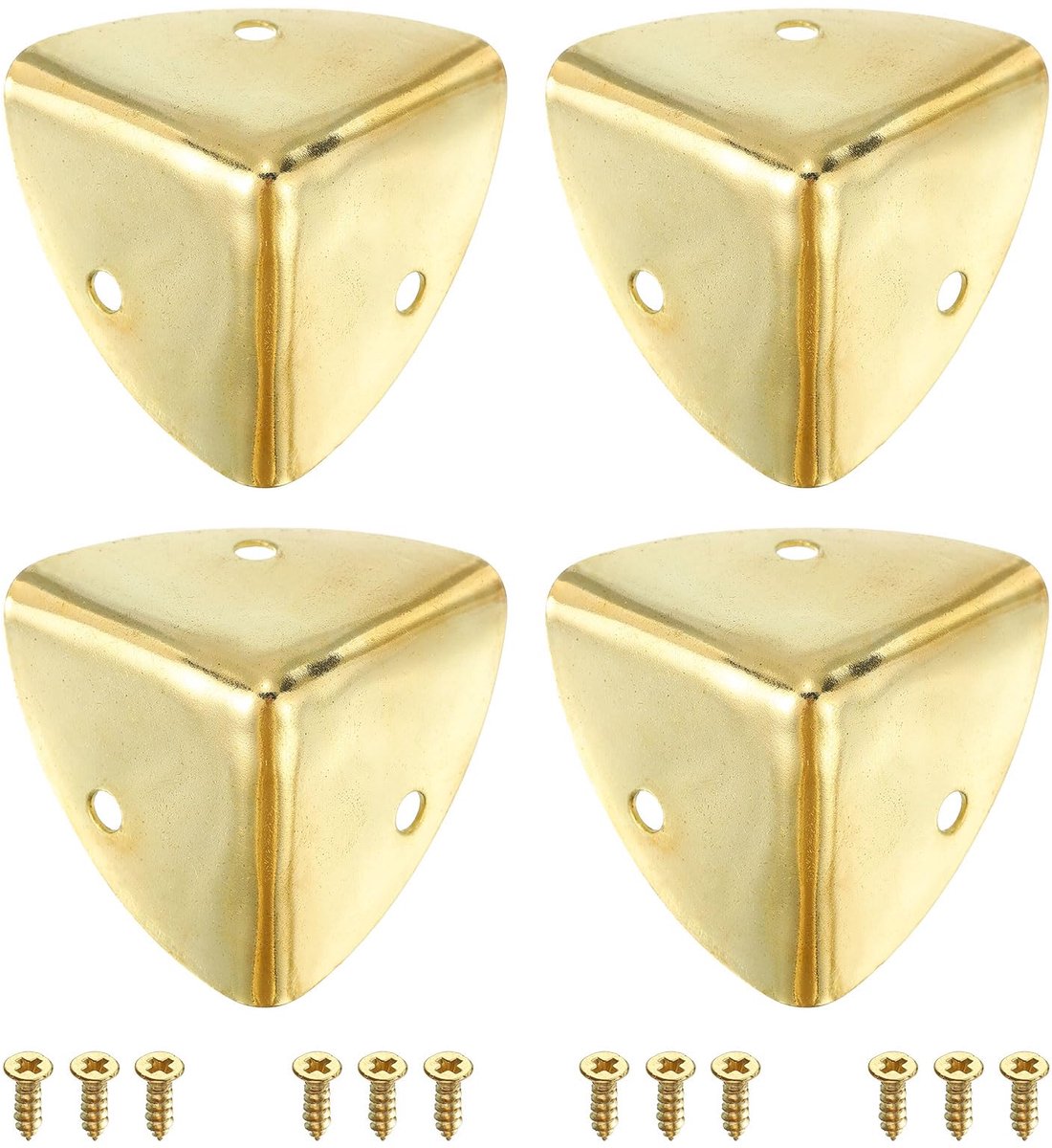 4 stuks Decoratieve Boxhoek Cover, 40 mm Metalen Randbescherming, Meubelrandbescherming met Schroeven, Goud