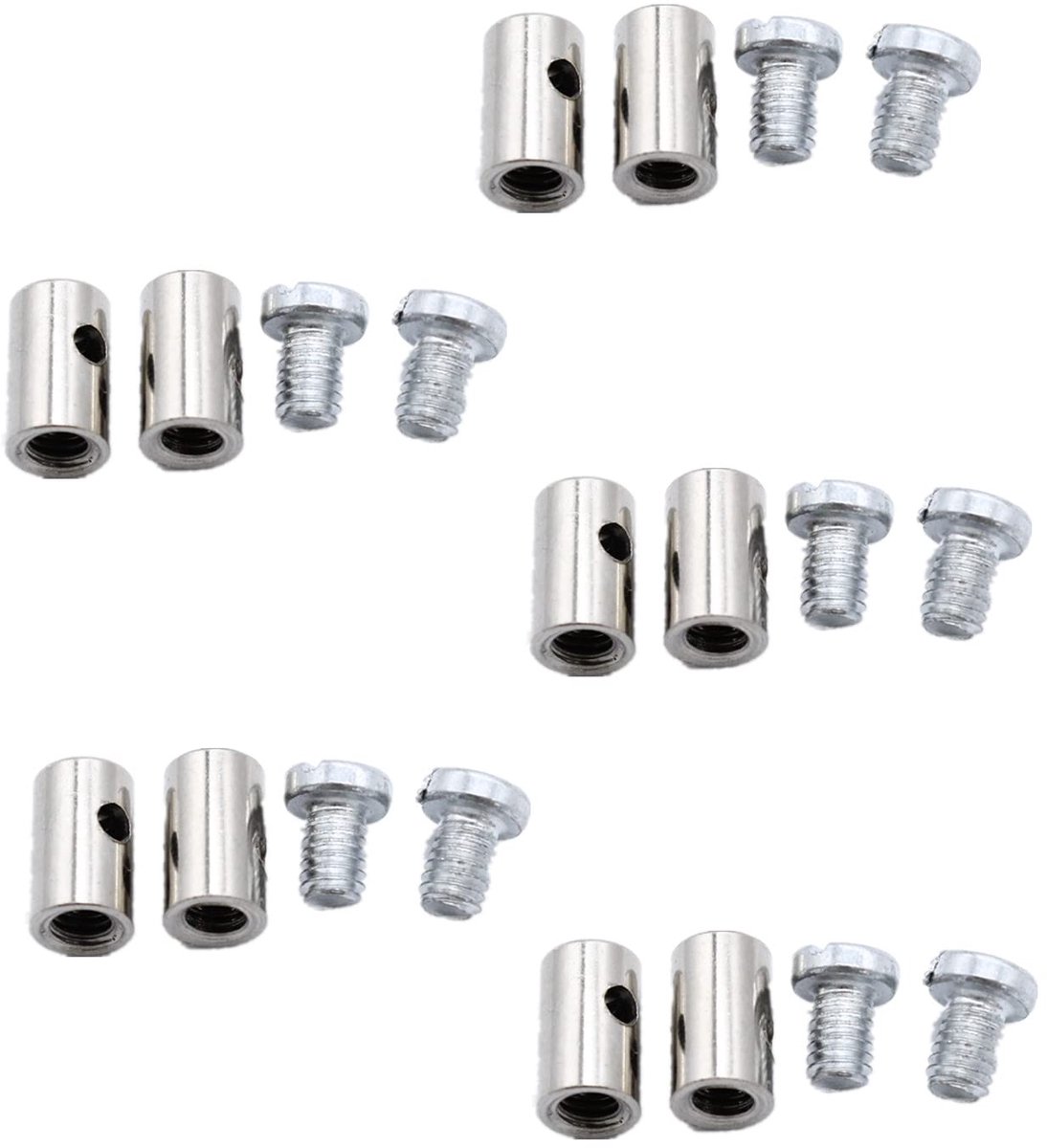 10x 6mm Gaszug Nippel Schroefnippel voor motorfiets, scooter, bromfiets
