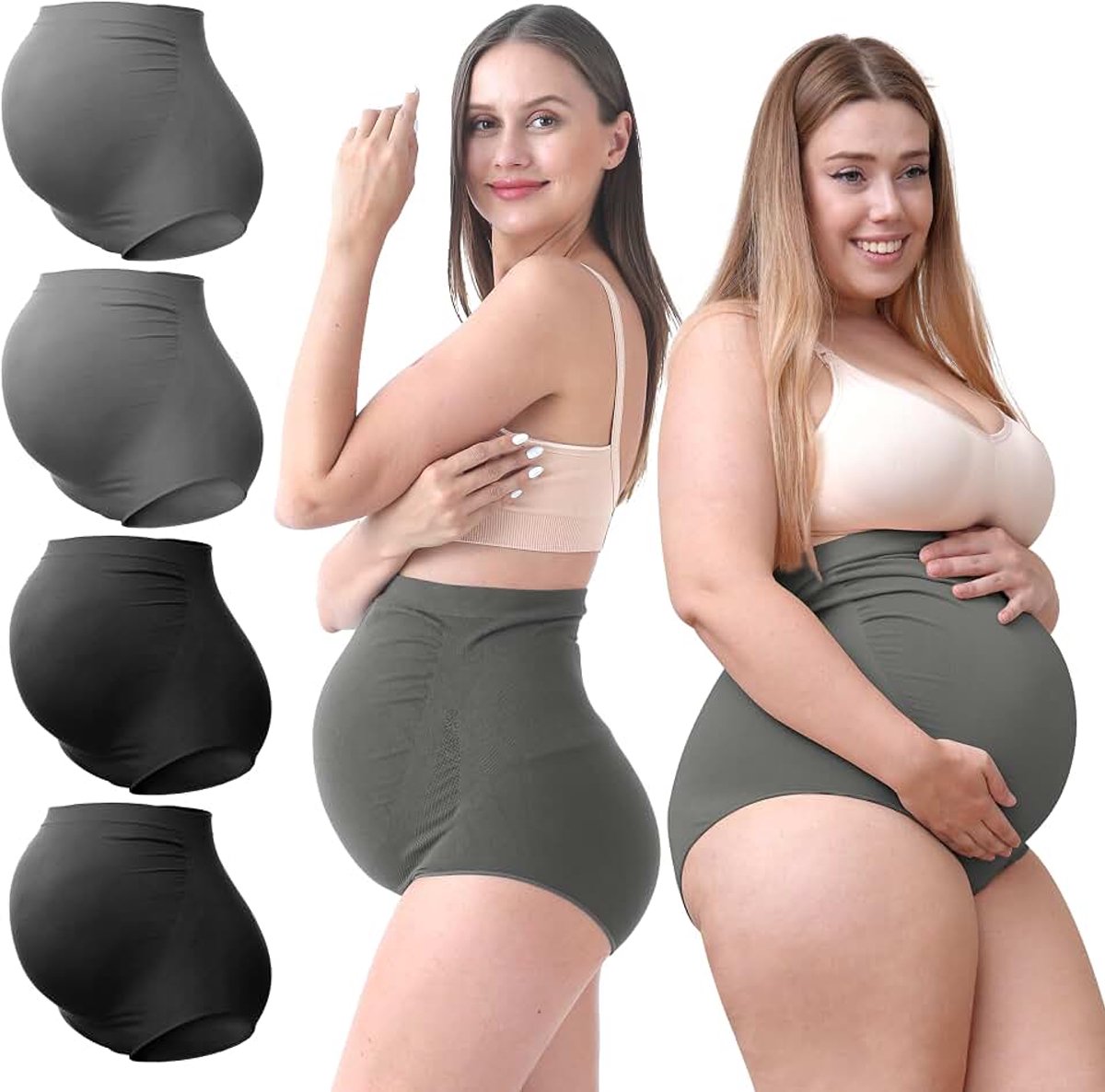 Vrouwen Zwangerschap Hoge Taille Ondergoed Zwangerschap Naadloze Zachte Hipster Slipje Over Bump