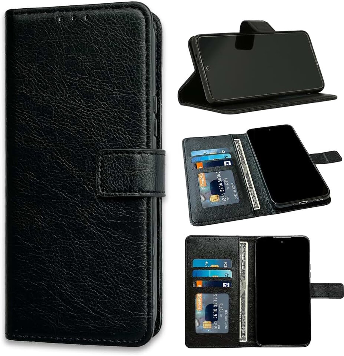 Geschikt voor Samsung Galaxy A13 4G & A13 5G Zwart - Portemonnee Book Case - Kaarthouder & Magneetlipje
