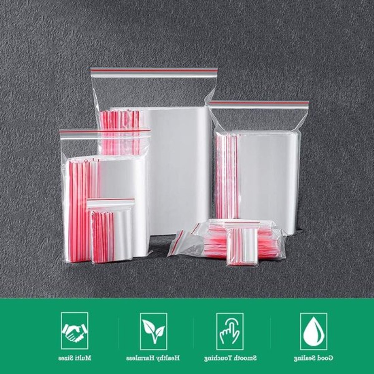 Doorzichtige plastic afdichtzakken - hersluitbare opbergzakken - keukenopslag - kantoorbenodigdheden - sieradenverpakking - B5 x 7 cm 200 stuks diepvrieszakjes