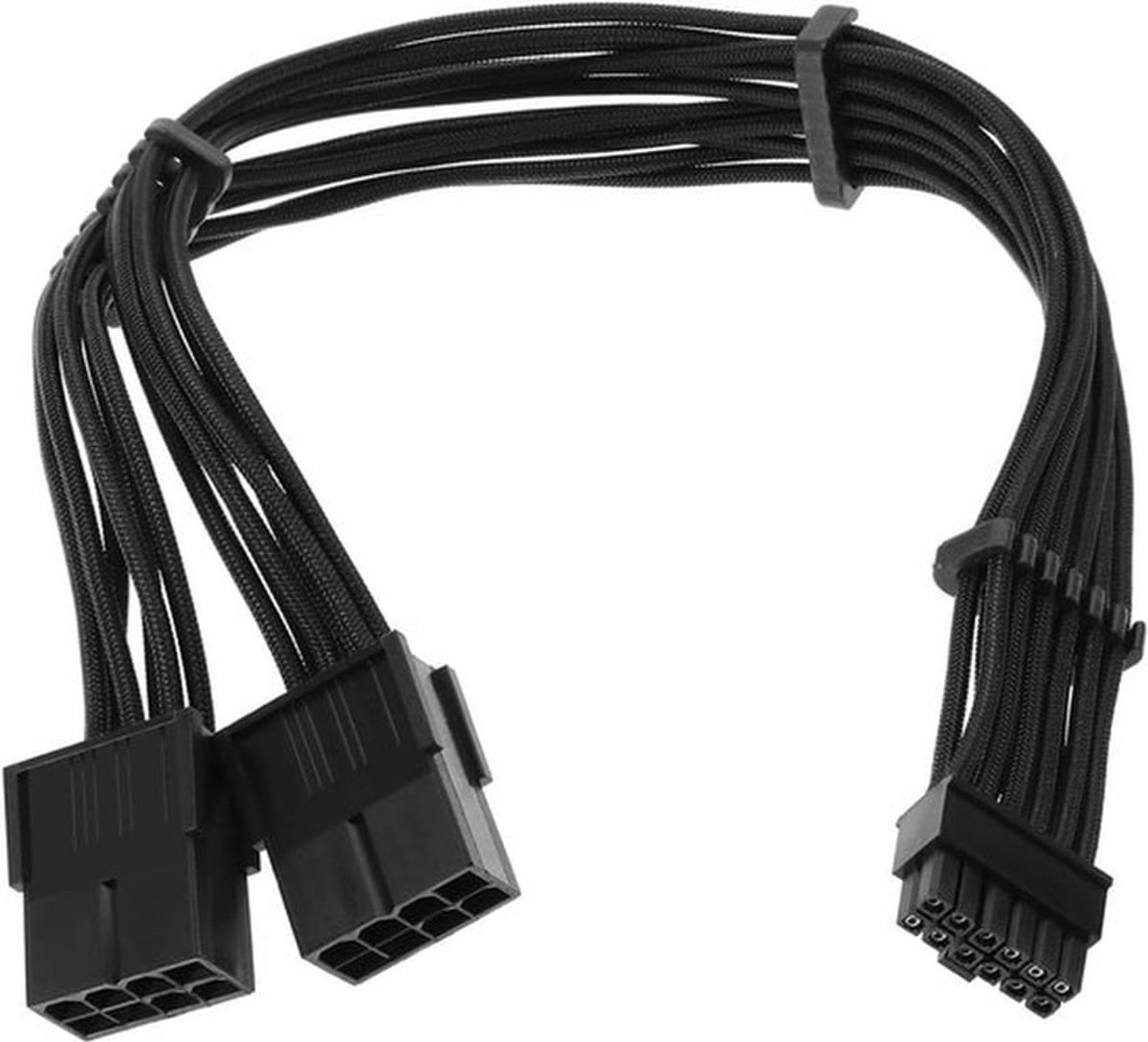 Grafische kaart verlengkabel - Connector - 18AWG 30cm - Compatibel met RTX 30 Serie - RTX 3060/3070/3080 - Zwart.