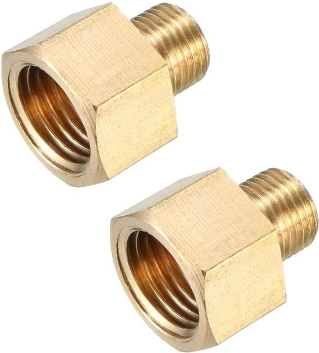 2 Stuks Messing Draad Koppeling G1/4 Mannelijk x G3/8 Vrouwelijk, Messing Slangconnector voor Pijpen en Aansluitingen