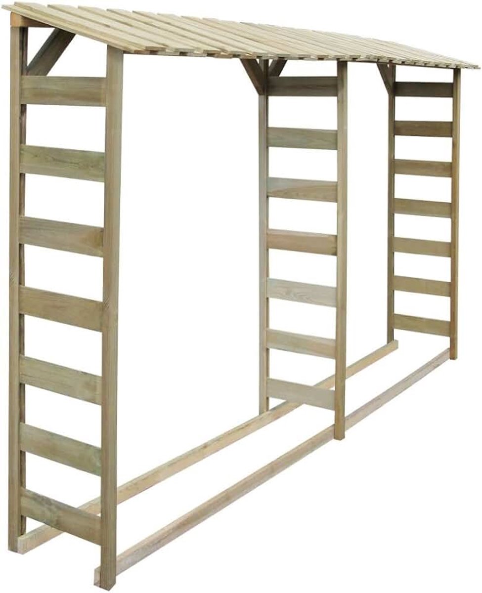 Dubbele schuur voor hout, 300 x 44 x 176 cm, geïmpregneerd grenenhout