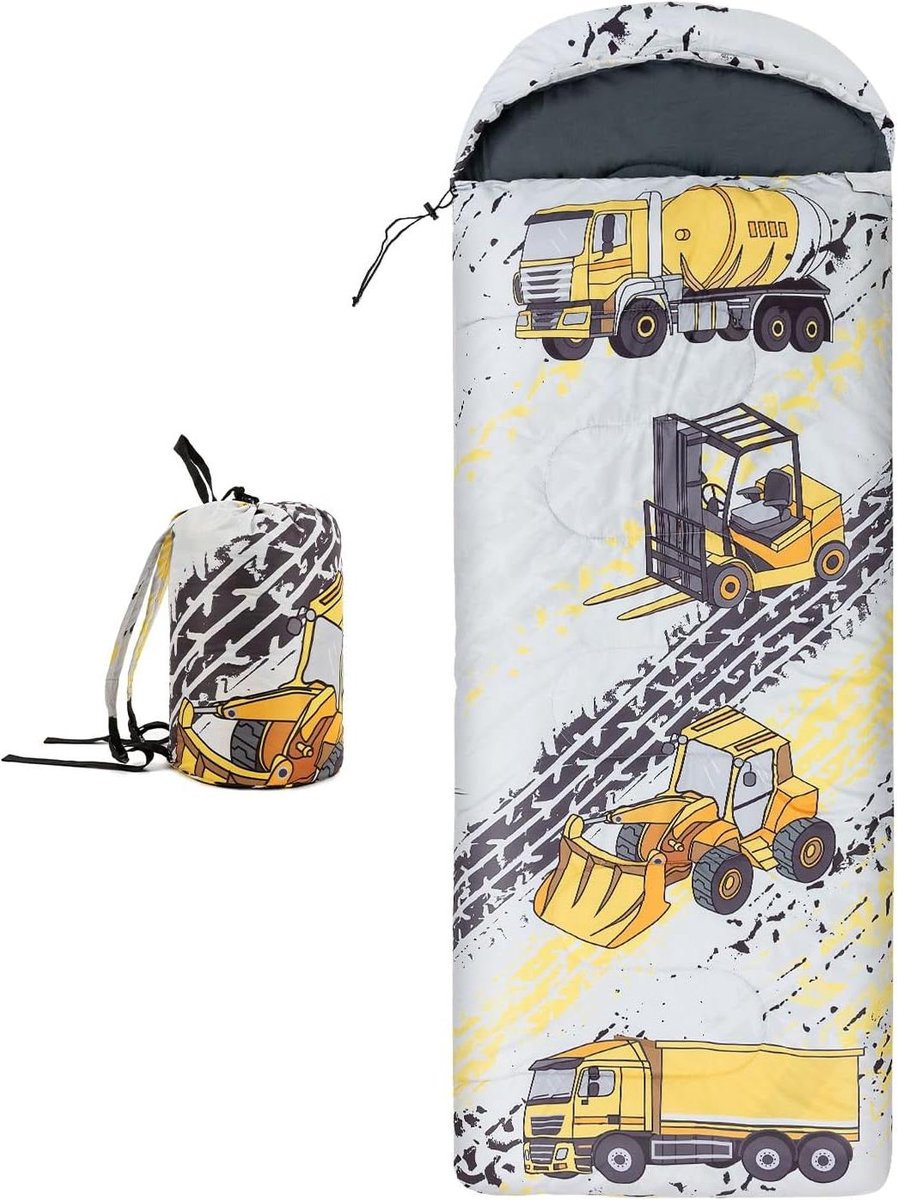 Kinderslaapzak - Jeugdslaapzak - Kamperen Buiten - Lichtgewicht Compact - 170 cm - Geel