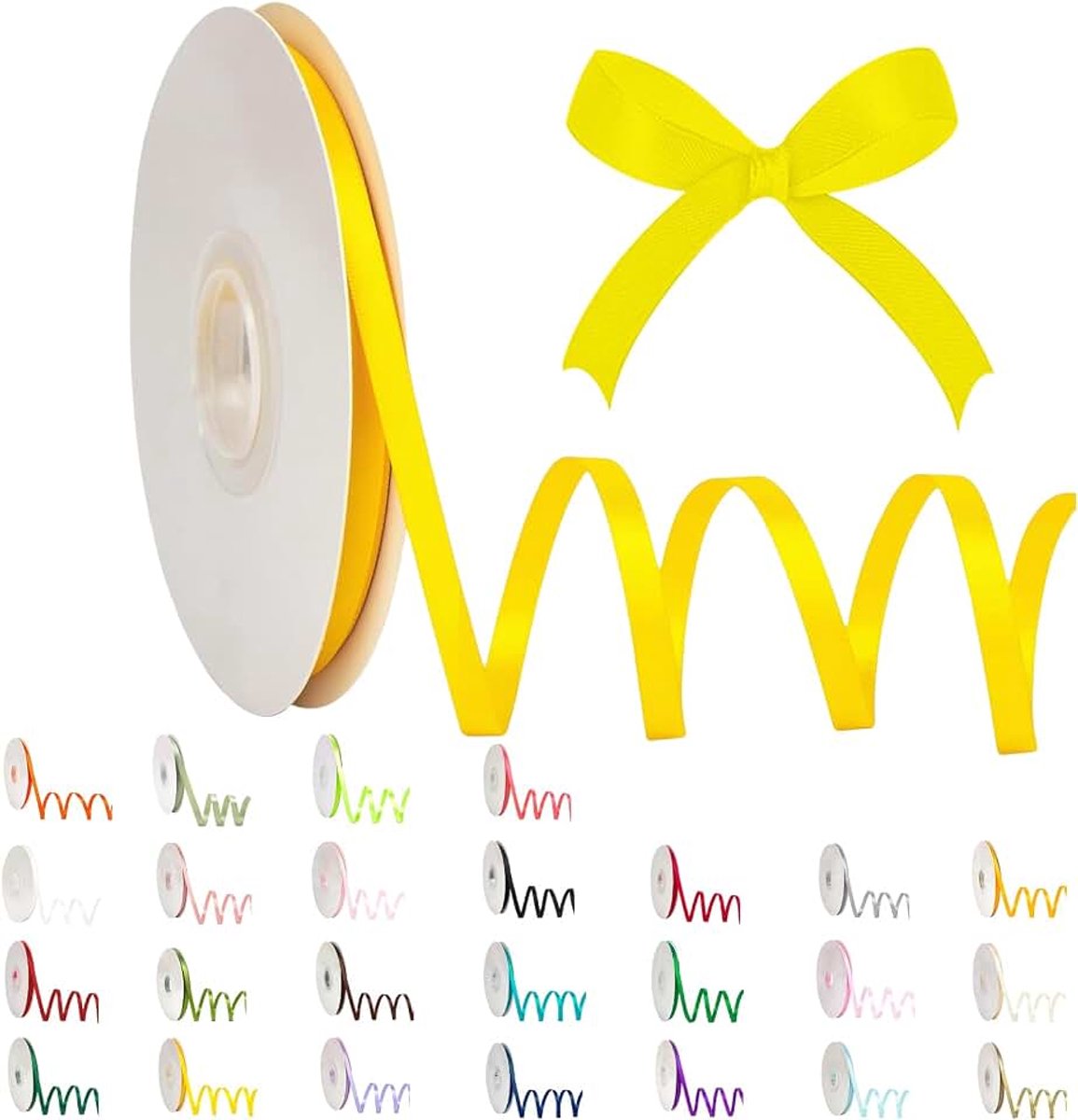 Lint 6 mm polyester satiin lint, 91 meter voor geschenkverpakking, doe-het-zelf kunst en ambachten, geschenkverpakking, ballonnen, strikken, huwelijksdecoraties