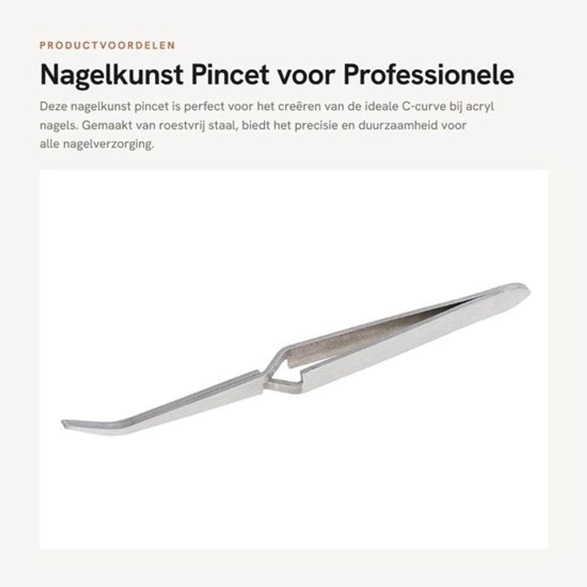 Nagelpincet Roestvrij Staal - C-Curve Knijptang - Nagelkunst Gereedschap - Decoratief Knippen - Professioneel Gebruik - 14 cm - Nagelknipper