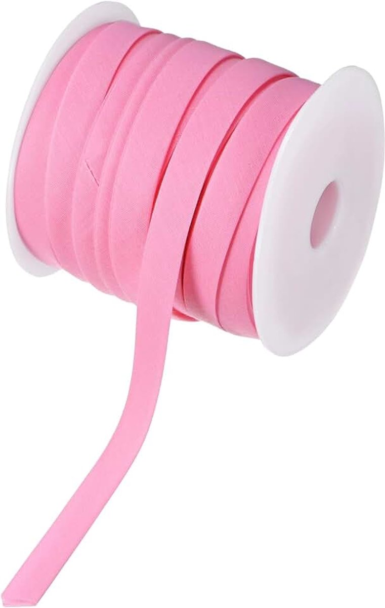 Biaisband, 1/2 inch x 25 yard biaisband voor het naaien, aanbrengen op naaien, zomen, binden, quilten, doe-het-zelf knutselaccessoires (roze)