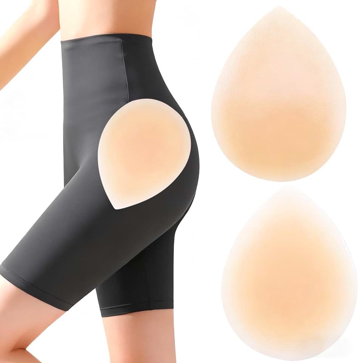 Onzichtbare heuppads voor dames, zelfklevende siliconen heuppads, natuurlijke, ademende shapewear voor vrouwen, perfect voor jurken, bruiloften, feesten en dagelijks gebruik (2 stuks)