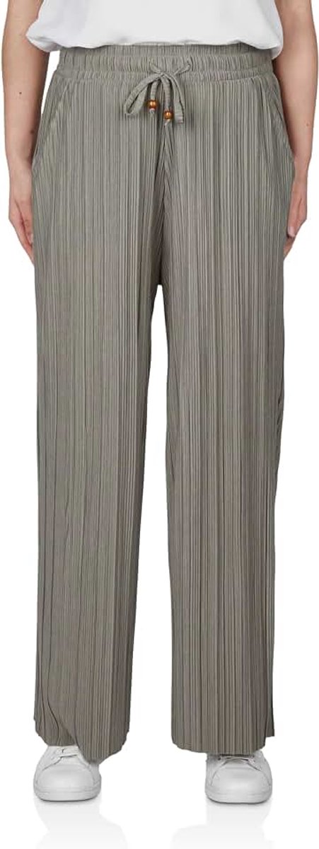Palazzo Zomerbroek voor dames, 3/4-culotte DFBrenda, hoge taille, wijde pijpen, stoffen broek, enkellang, elastische taille, zakken, effen, zwart, groen, beige, blauw, S, M, L, XL, XXL
