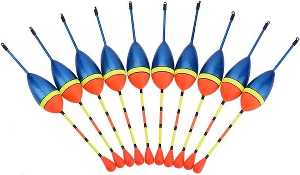 10 Stuks Lichtgevende Vissendrijvers, Houten Slipbobbers voor Forel, Snoekbaars en Karper Vis Accessoires