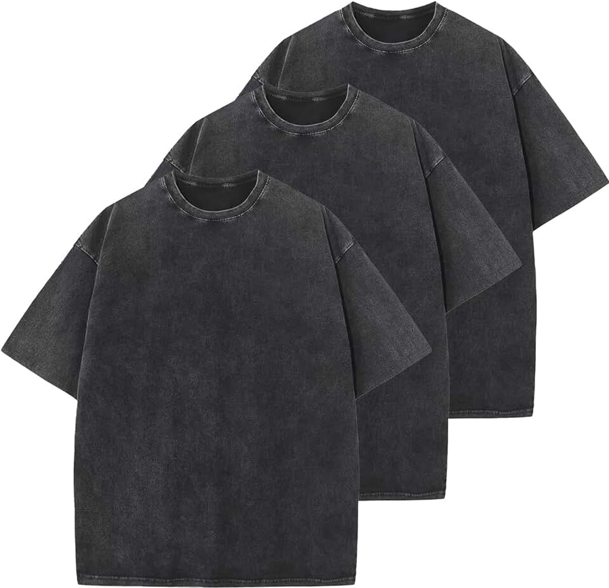 T-shirt voor heren, zwaar katoen, regular fit, basic, casual zomertops