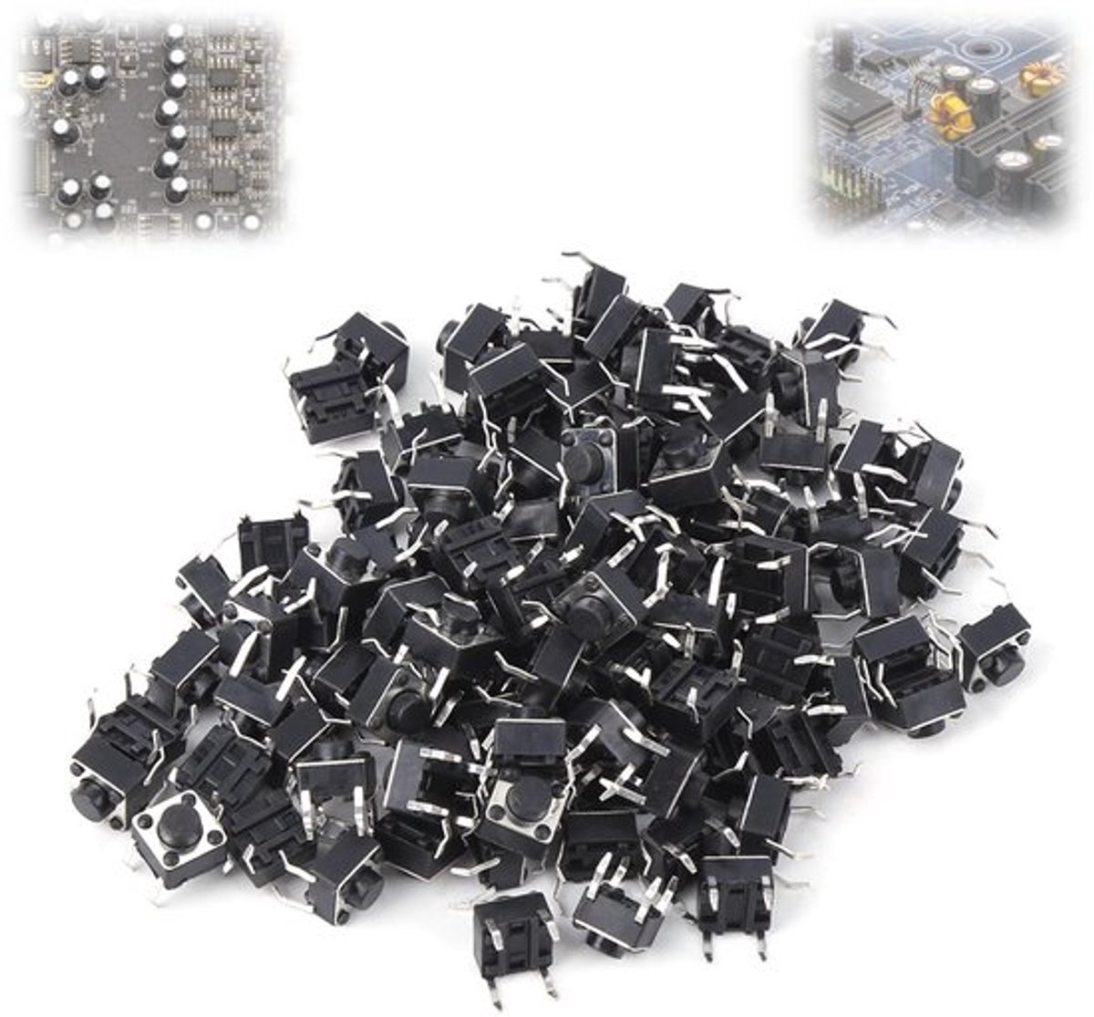 Set van 100 Tactiele Drukknopschakelaars 6x6x4mm