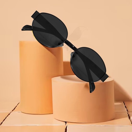 Ovale Zonnebril - Dames Heren - Bescherming Tegen Zon - Krasbestendige Glazen - 55 mm Lensbreedte - Zwart — afbeelding 2