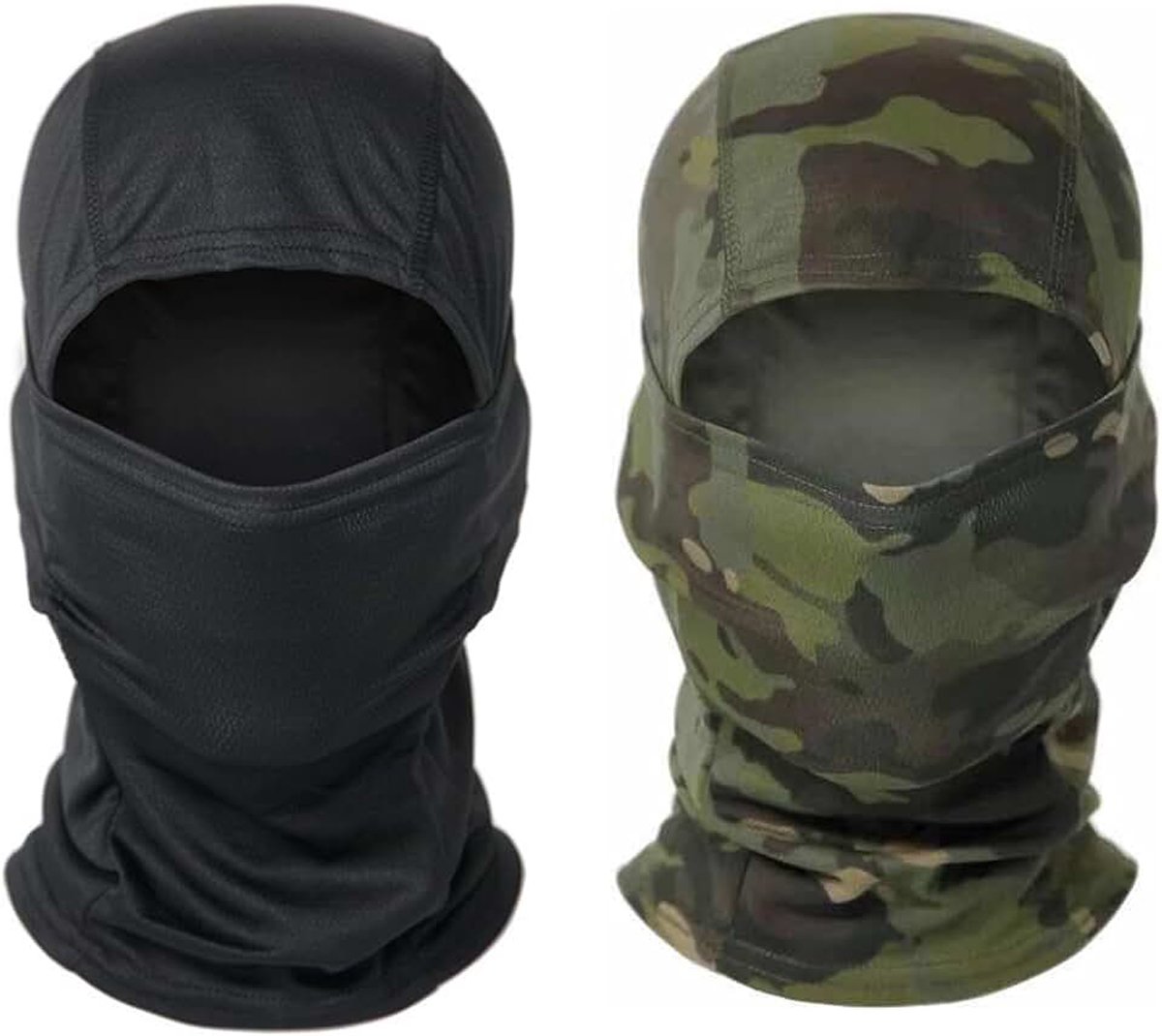 2 stuks Camouflage-bivakmuts voor heren, camouflage, bivakmuts, skimasker, bivakmuts, UV-beschermend masker, voor sport, jacht, fietsen, motorrijden