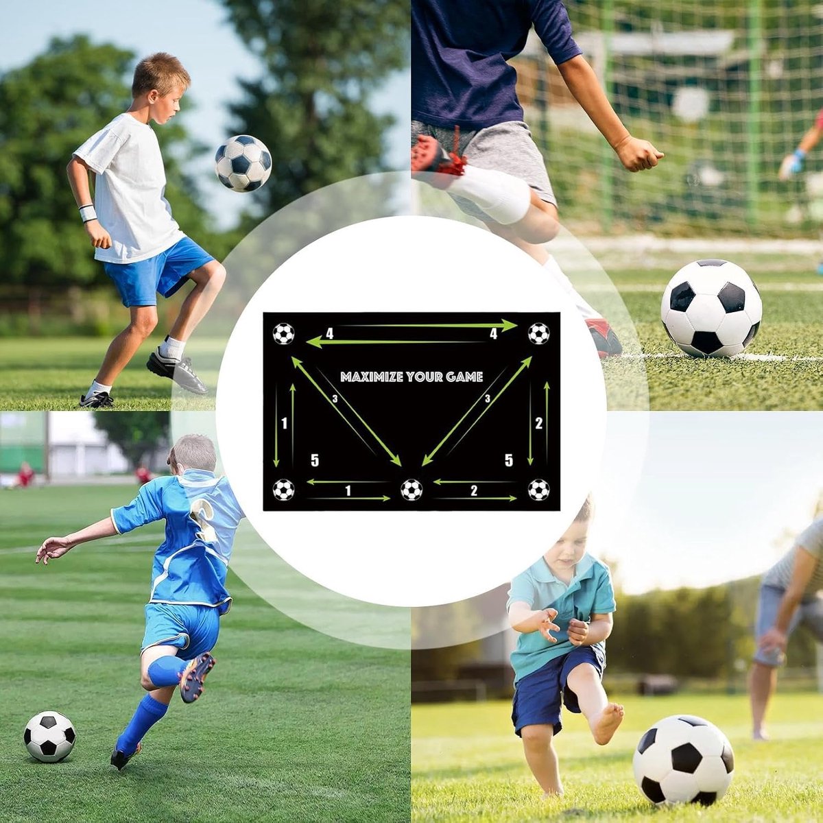 Voetbal Trainingsmat - Oefenmat Trapmat - Voetbalvaardigheden Verbeteren - Antislip Slijtvast - 40 x 8 x 8 cm - Zwart