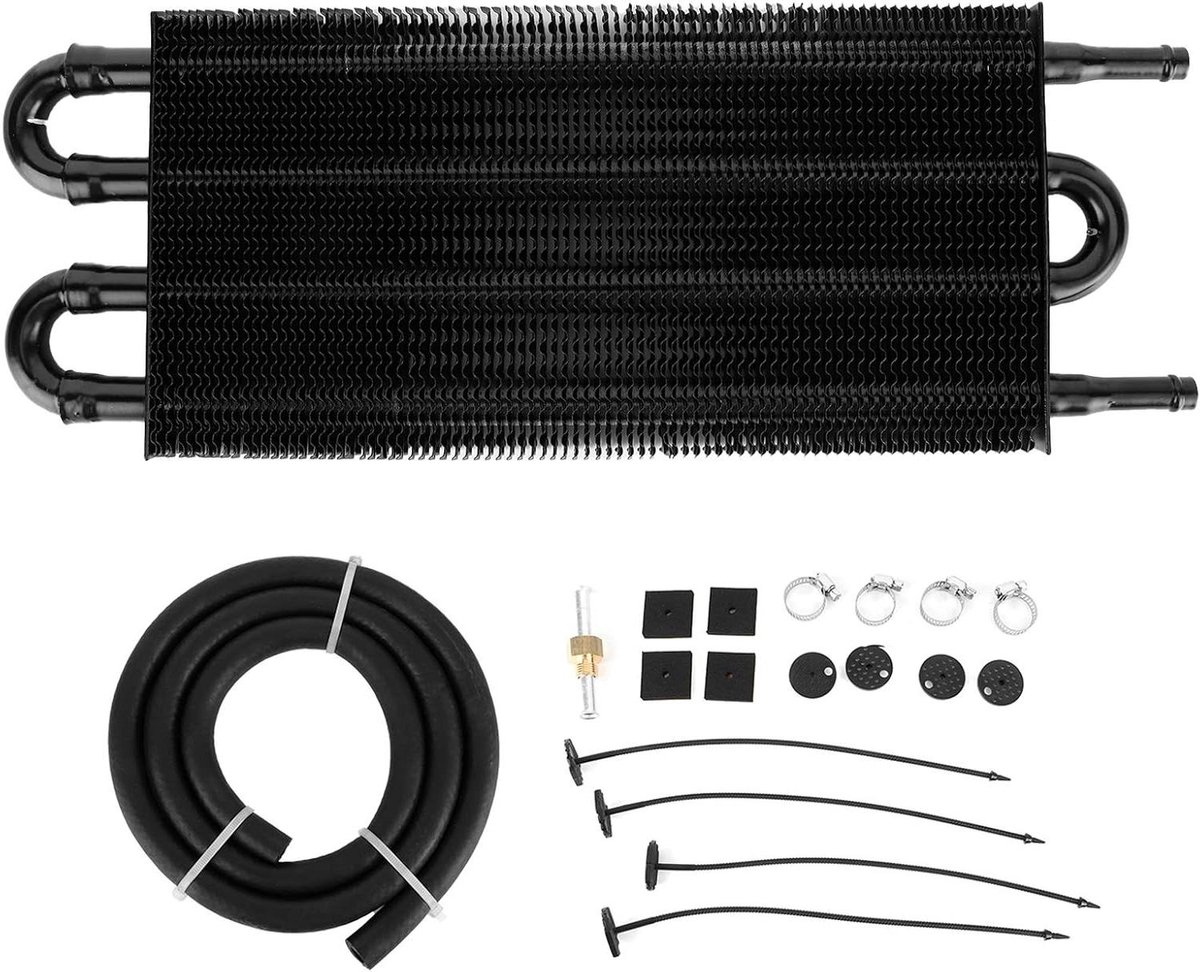 Aluminium Oliekoeler - Olie Radiator - Motor Koeling - 4 Rijen Ontwerp - 44 x 21 x 5 cm - Aluminium