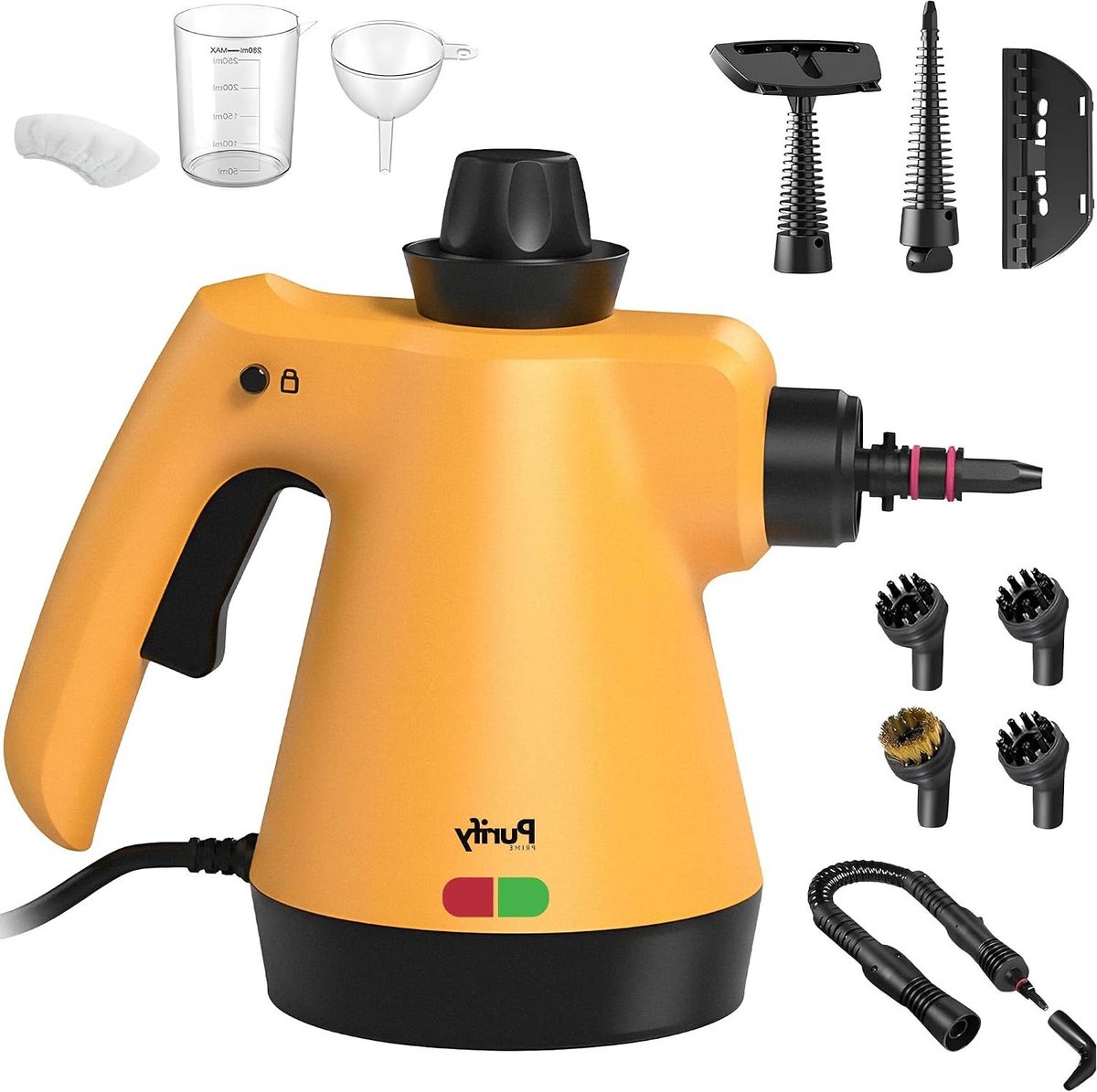 Handstoomreiniger - Stoomreiniger - Dieptereiniging Huis - 12-in-1 Accessoires - 450ml Reservoir - Geel