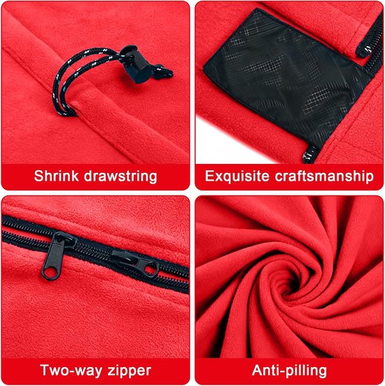 Fleece Slaapzak - Reisdeken Liner - Kamperen en Reizen - Koppelbaar met Dubbele - 180 x 82 cm - Rood — afbeelding 3