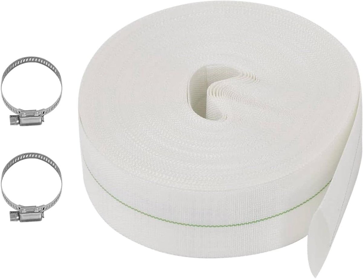 Platte slang - Flexibele waterslang - Water transporteren - Versterkt materiaal - 25 meter 2 inch - Zwart
