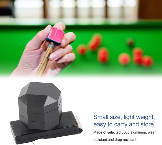Biljart Krijt Houder - Keu Krijt Clip - Biljart Accessoires - Magnetisch Ontwerp - Compact Formaat - Zwart — afbeelding 2